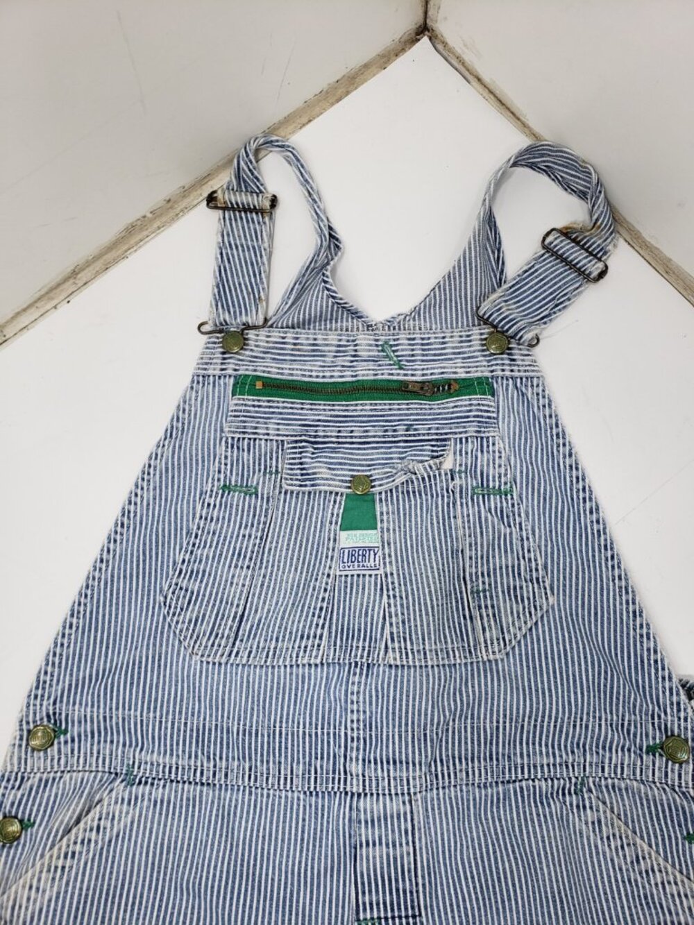 Vintage Liberty Hickory Stripe Bib Overalls Railroad Denim Workwear USA - Picture 2 of 16